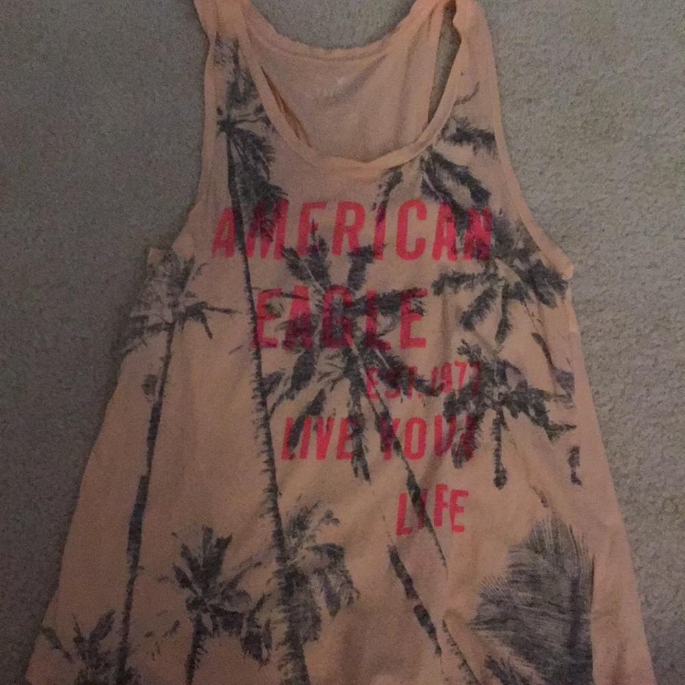 Pink palm tree tank top